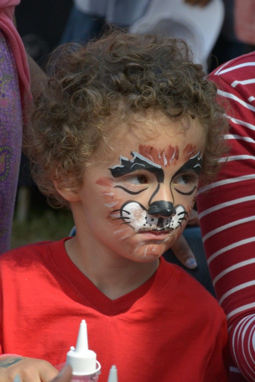 Face painting was very popular